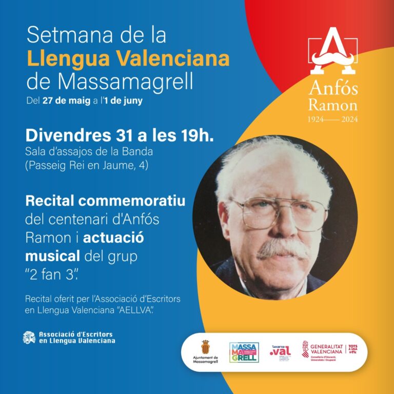 La AELLVA dedica un recital poètic a Anfós Ramon en Massamagrell